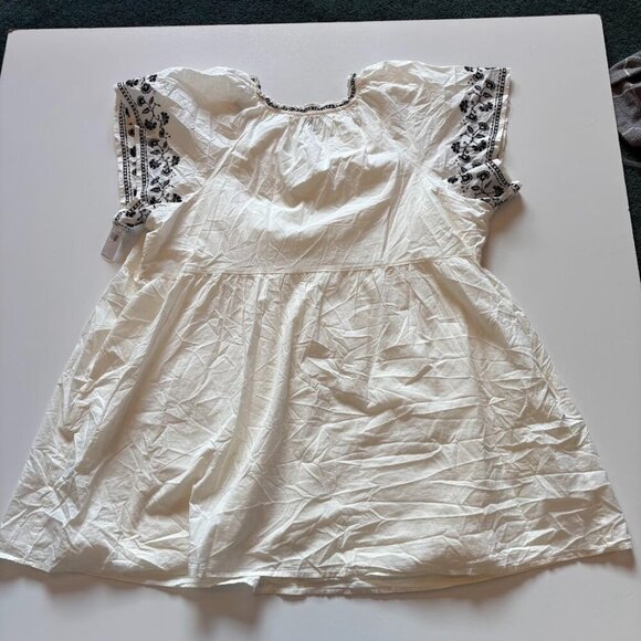 NWT Old Navy embroidered Mini Swing Dress Open Neck Cotton Flutter Empire Waist - Picture 10 of 15